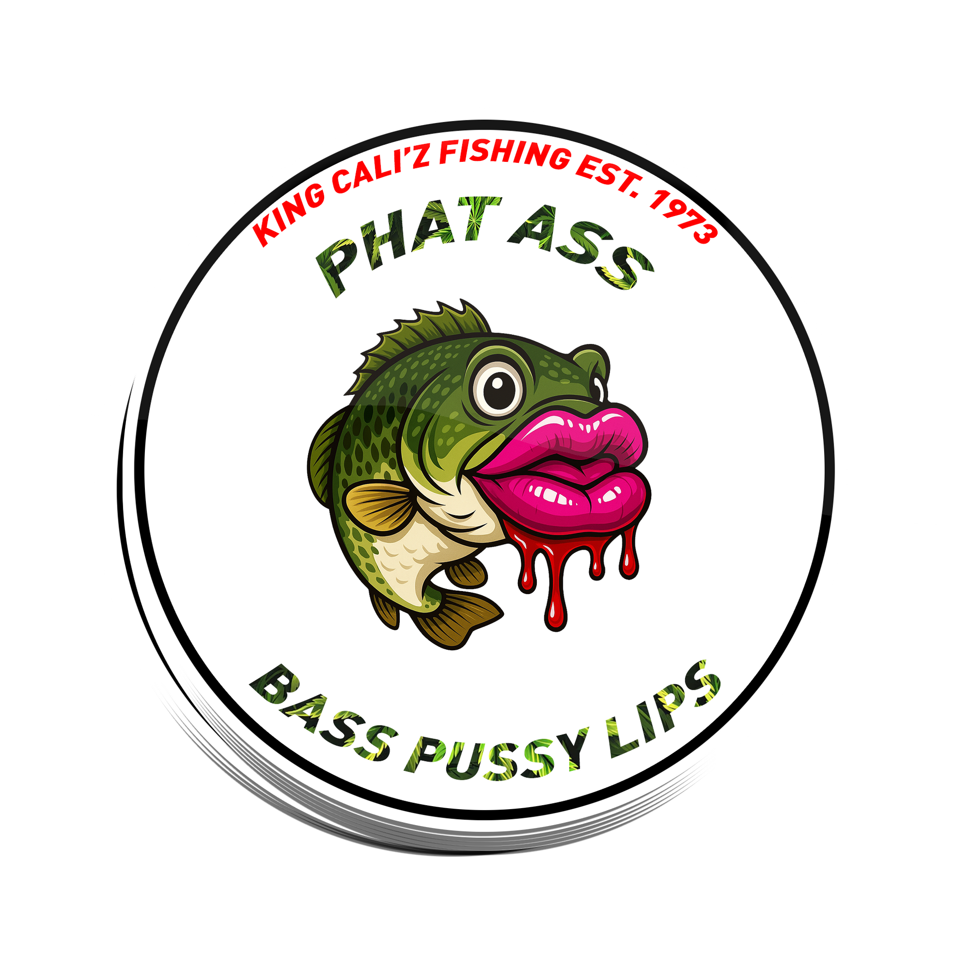 4.5" Phat A** Bass Pu**y Lips Decal - 3 Pack