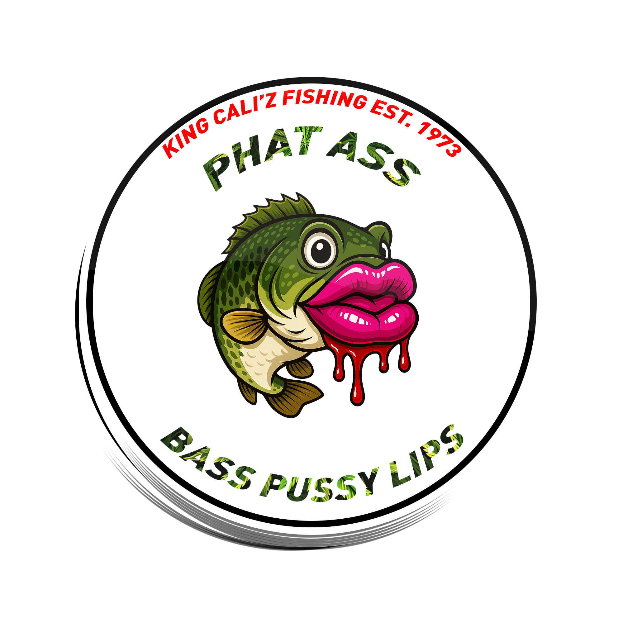 4.5" Phat A** Bass Pu**y Lips Decal - 3 Pack